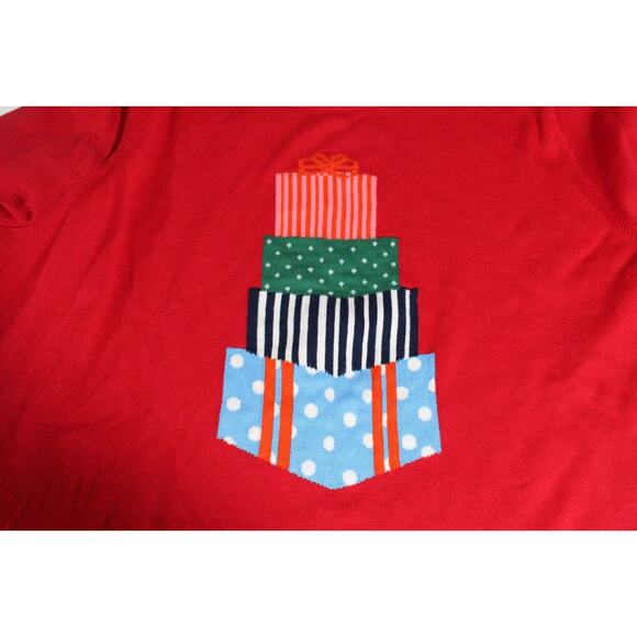 Land's End Red Christmas Sweater Women's 2X (20W/22W) Crew Neck Pull-over LS - Picture 4 of 11